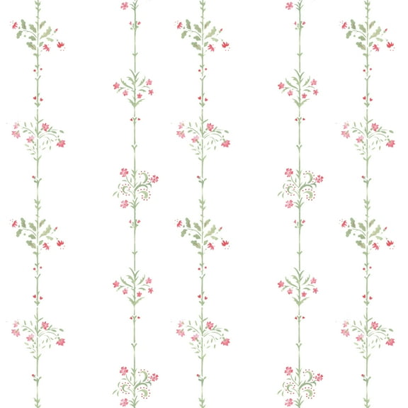 Floral Stripe Wallpaper Wall Stencil SKU #3231 by Designer Stencils