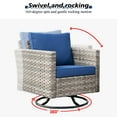 thumbnail image 4 of Vcatnet 9 Pieces Patio Furniture Outdoor Wicker Conversation Set with Swivel Rocking Chairs and Coffee Table,Navy Blue, 4 of 8