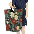 thumbnail image 4 of Yayeee Freestanding Laundry Hamper with Handle Collapsible Large Storage Basket for Clothes, Christmas Blooms, 4 of 7