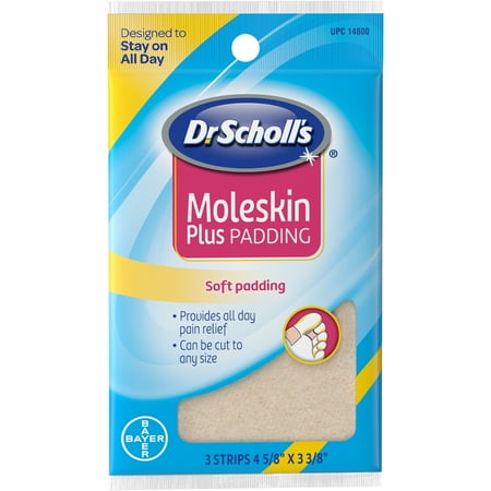 Dr. Scholl's Moleskin Plus Padding for Relief of Corns/Calluses, 3 ct