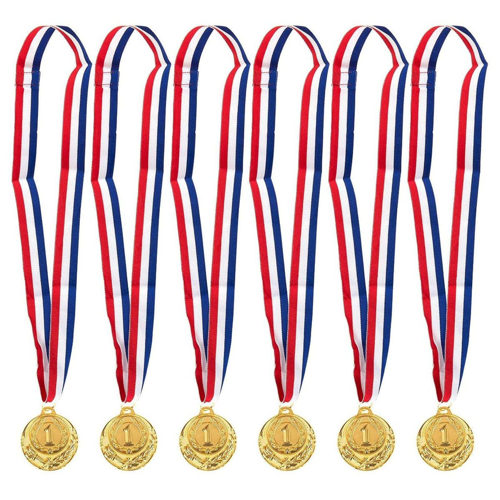 Bronze Book and Lamp Scholastic Medals Trophy Champion Participant Award Prize with Neck Ribbons Pack of 10