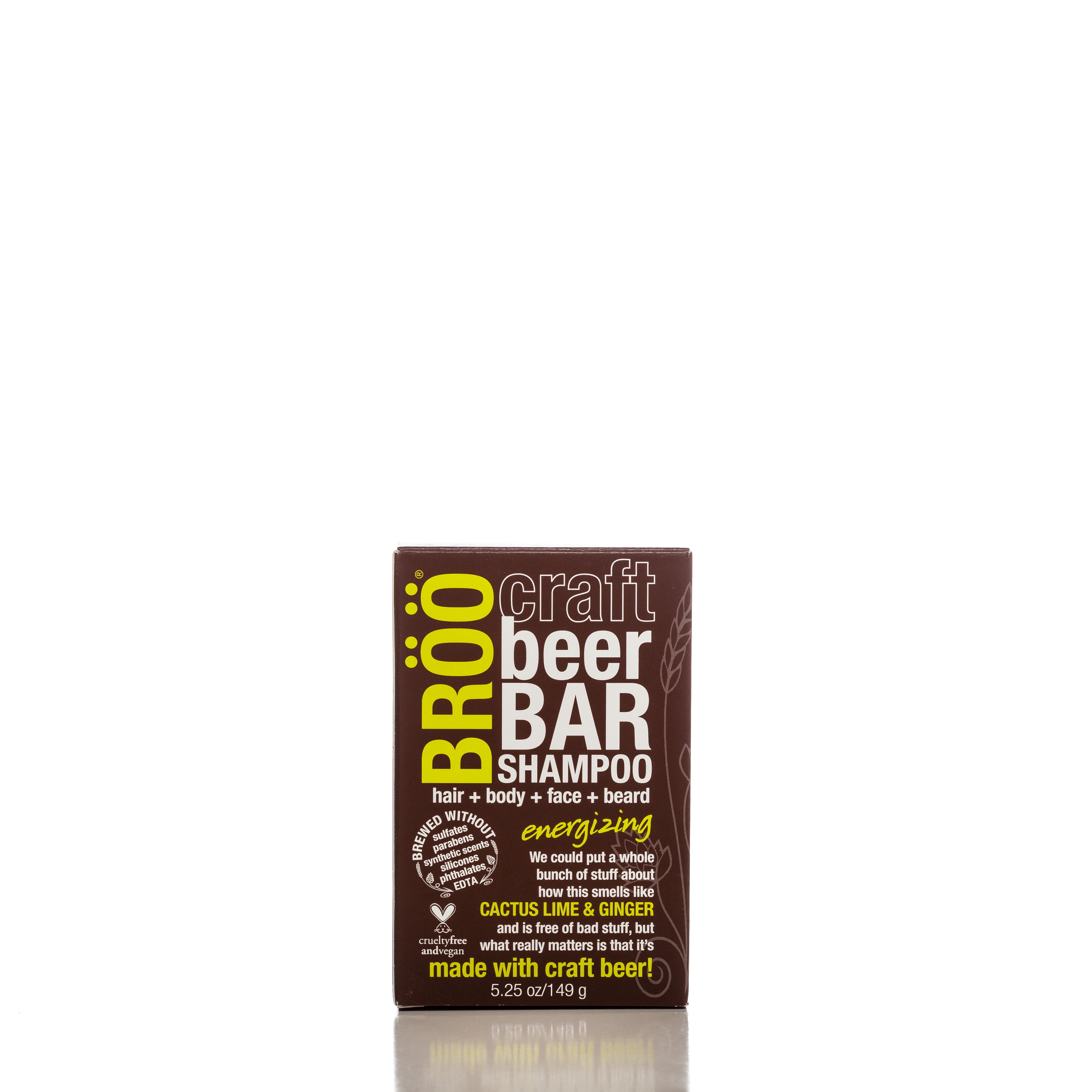 BROO Craft Beer Energizing Shampoo Bar, Hair and Body,  Oz 