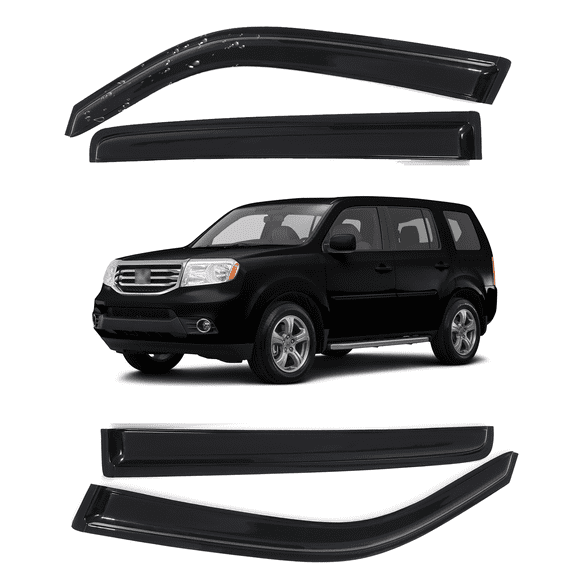4pcs For Honda Pilot 2009-2015 Window Visor Sun Rain Guards Vent Shade Deflector