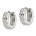thumbnail image 2 of Chisel Stainless Steel Polished Laser cut 4mm Hinged Hoop Earrings Stainless Steel Earrings, 2 of 2