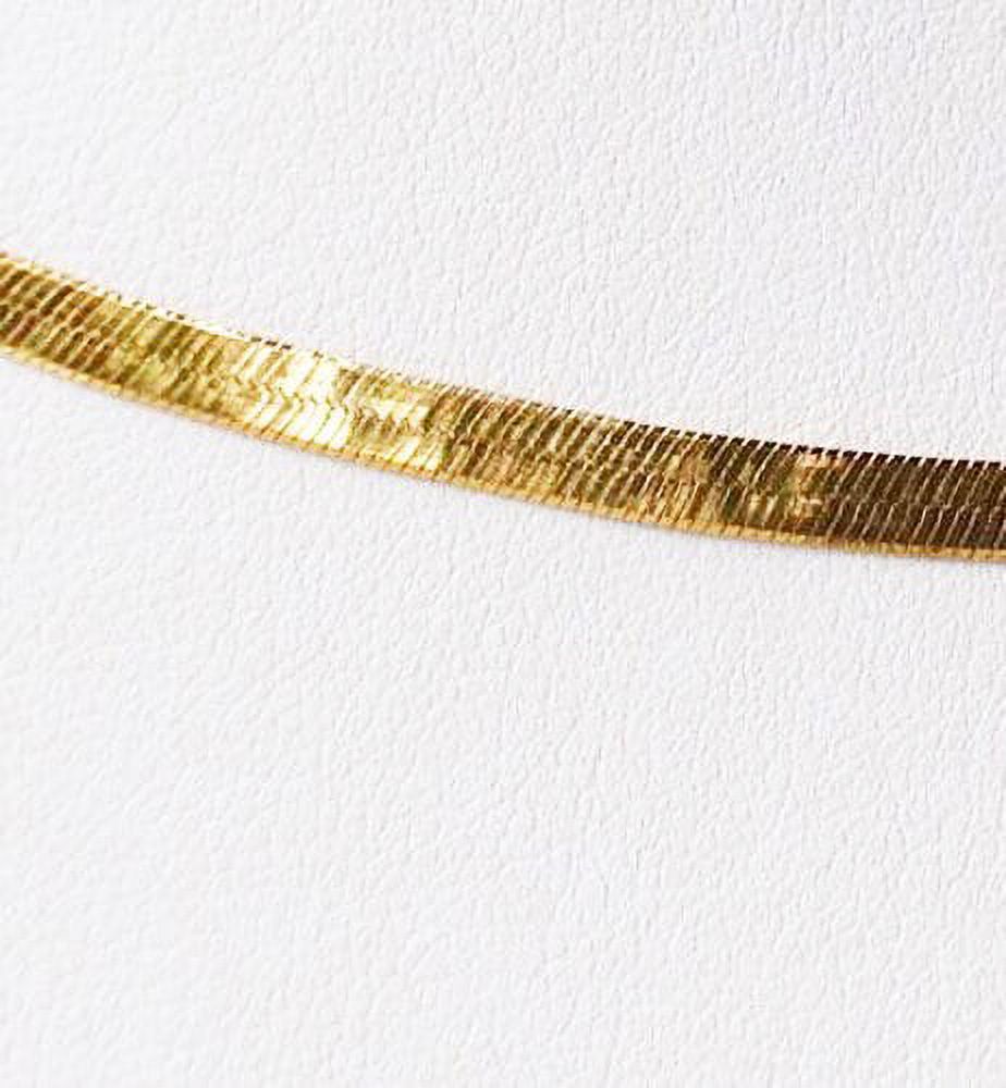 24" Vermeil 3mm Flex Herringbone Chain Necklace 10026F - image 3 of 4