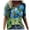 Blue, variant on Moocorvic Summer Tops for Women Plus Size Floral Print V Neck Short Sleeve T Shirts Casual Loose Pullover Tee Shirts