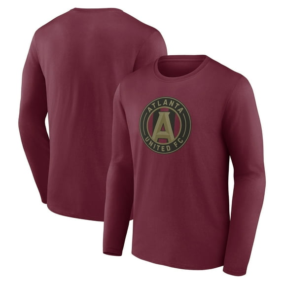 Men's Garnet Atlanta United FC Official Logo Long Sleeve T-Shirt