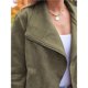 thumbnail image 4 of Chaquetas de Piel Sintética para Mujer, Estilo Ante, Ideales para Otoño e Invierno. Abrigo Corto Abierto por Delante. Verde M, 4 of 8