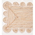 thumbnail image 2 of Rectangle Rug Natural Jute Rug Hand Braided Beige and White Color Rounding Line Area Rug, 2 of 5