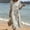 Gray, variant on Ayolanni Floral Women's Fall Dress Crew Neck 3/4 Sleeve A-Line Maxi Dress Holiday Flowy Boho Pleated Long Dress Beige L