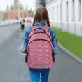 thumbnail image 6 of FORMRS Unisex Backpack Elementary School Travel Bookbag with Reflective Stripes, Pink Doughnuts, 6 of 7