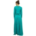 thumbnail image 3 of Bimba Women's Casual Rayon Long Sleeve Turquioise Aari Work Maxi Long Dress-22, 3 of 4