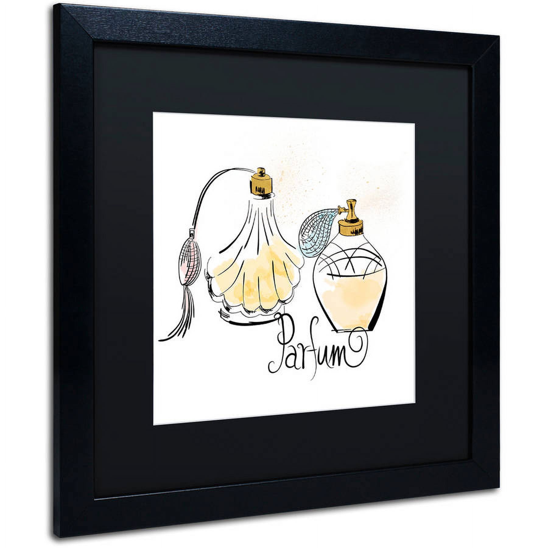 Trademark Fine Art "Perfume Bottles" Canvas Art by Lisa Powell Braun, Black Matte, Black Frame
