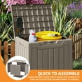 thumbnail image 4 of Uforic 31.2 Gallon Weatherproof Resin Outdoor Deck Box Lockable Storage with Side Handles for Patio Garden Poolside, Light Brown, 4 of 8