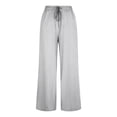 thumbnail image 4 of Plus Size Wide Leg Pants for Women High Waist Elastic Drawstring Casual Loose Fit Lounge Sweatpants with Pockets (5XL, Gray), 4 of 9