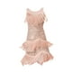 thumbnail image 5 of Vestido de baile latino para mujer, vestido con flecos, para actuaciones en clubes y fiestas de graduación. Oro XL, 5 of 9