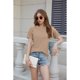 thumbnail image 4 of Camisetas de Negocios de Corta con Encaje para Mujer, Color Caqui M, 4 of 9
