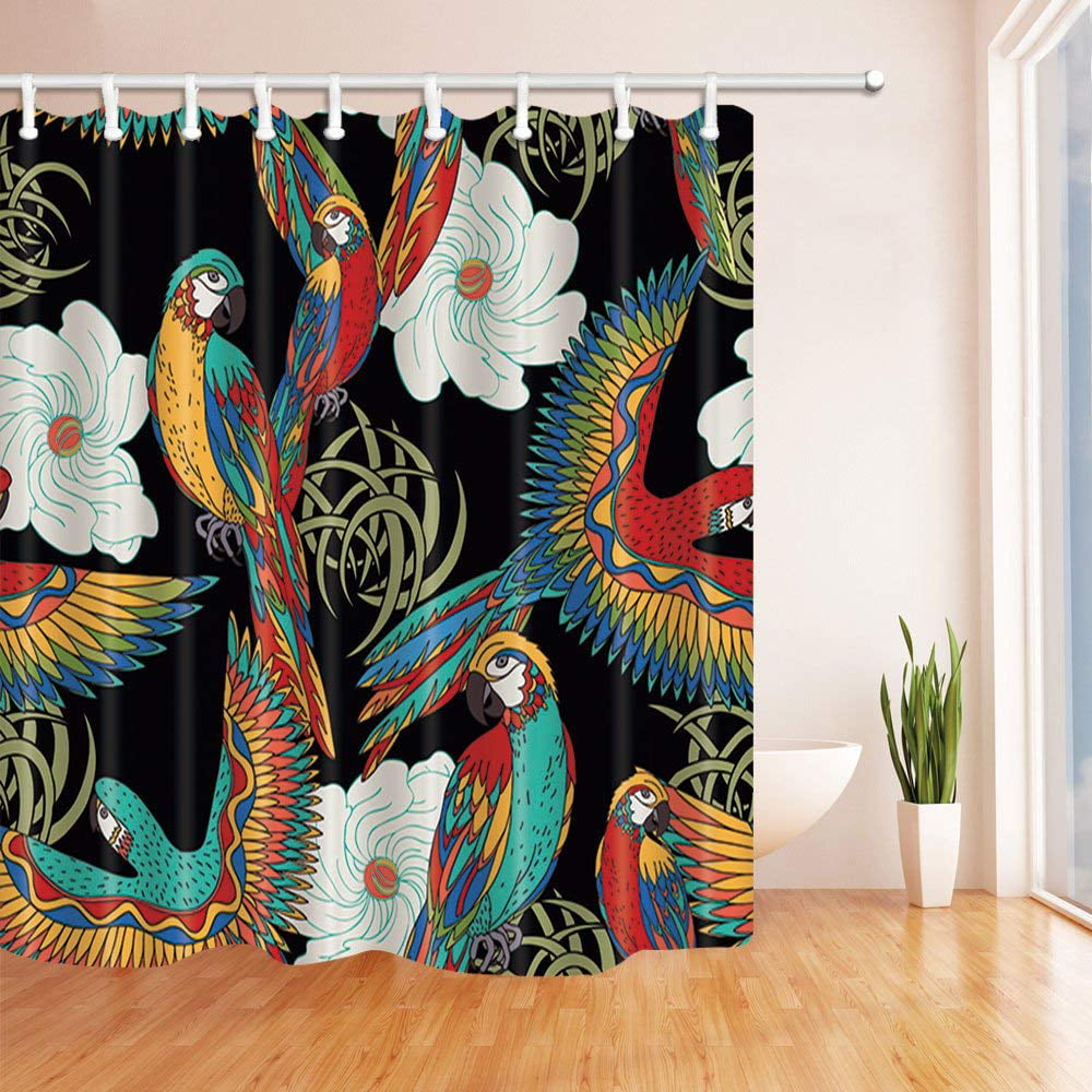 Flamingo standing on one leg Shower Curtain Bathroom Decor Waterproof Fabric 