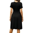 thumbnail image 3 of Women's Summer Short Sleeve Casual Dresses V-Neck Floral Party Dress with Pockets, 3 of 6