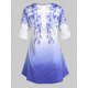 thumbnail image 2 of Camiseta con Estampado Floral de Talla Extra con Color Degradado con Mangas en Forma de Campanilla Rosegal  Camisetas tallas grandes, 2 of 5