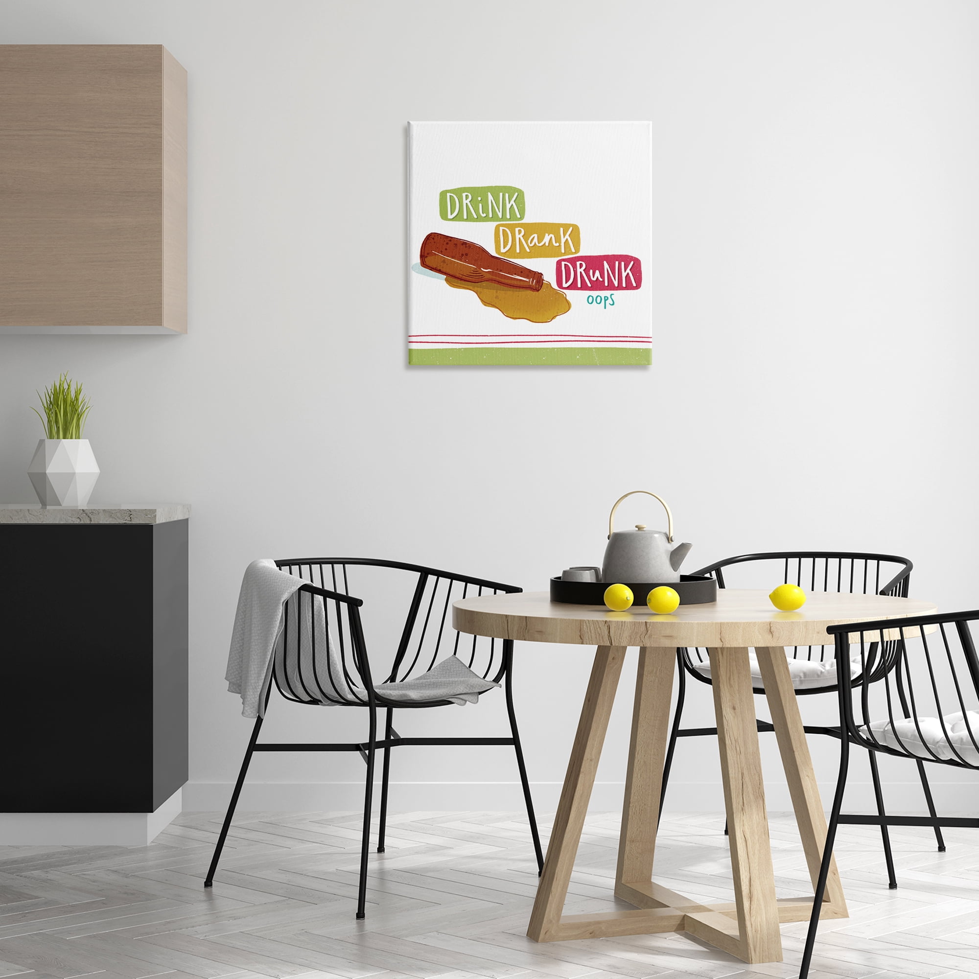 Stupell Industries Drink Drank Drunk Food & Beverage Painting Wrapped Canvas Art Print Wall Art, 24 x 24