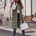 thumbnail image 4 of Gibobby Chaleco largo acolchado para mujer, Chalecos reversibles de forro polar para mujer, chaquetas sin mangas, chamarra con capucha para mujer, de otoño con bolsillos(AG,CH), 4 of 5