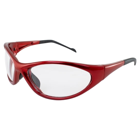 Global Vision Reflex Padded Motorcycle Safety Sunglasses Red Frame Clear Lens ANSI Z87.1