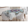 thumbnail image 1 of Ambesonne Nature Tablecloth Rectangular Table Cover, Boho Blooming Flower, 60"x90", Purple Brown and Teal, 1 of 4