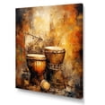 thumbnail image 2 of Designart "Earthy Umber Djembe Adventure III" Music Wall Art Living Room, 2 of 7