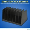 thumbnail image 2 of 1InTheOffice Desktop File Organizer, File Sorter, File Holder for Desk, 7 Compartments, Vertical, Plastic, Black, 2 of 7