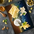 thumbnail image 5 of Ocean Cutting Board, Sunset Sky with Moon and Stars Horizon Scenery Fantasy View Art Print, Decorative Tempered Glass Cutting and Serving Board, Large Size, Navy Yellow Orange, by Ambesonne, 5 of 5
