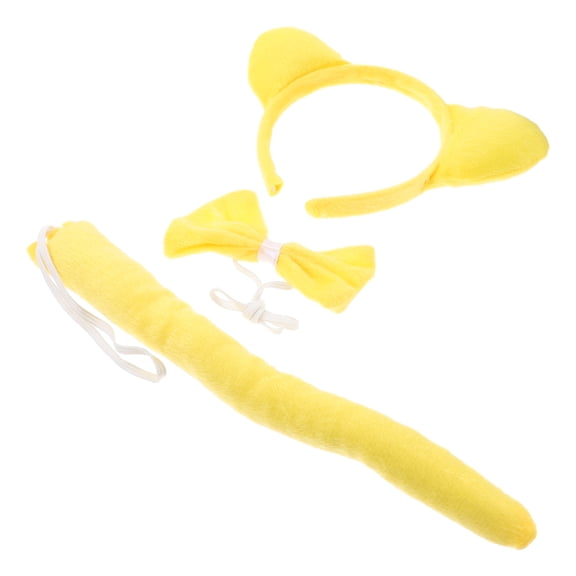 NIYANGLE Creative Bear Ears Headband Yellow Fabric for Decoration and Cosplay 1Set