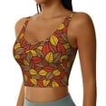 thumbnail image 2 of Fotbe Fall Leaves Sujetador Deportivo Largo sin Aros para Mujer con Almohadillas y Soporte Medio, Transpirable y Absorbente, Camiseta Tipo Chaleco o Tank Top-X-Large, 2 of 8