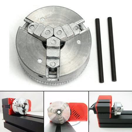 - Metal 3 Jaw Self-Centering Lathe Chuck M12*1 45mm For Mini 6 in 1 Lathe +Two Lock Rods