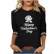thumbnail image 2 of Xuyuer Abstract Print 3/4 Sleeve Loose Tee - Women's Casual Round Neck 3/4 Sleeve Top for Weekend Farmers Market Visits, Creative Studio Outings, and Relaxed Artistic Daily Wear, 2 of 5