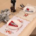 thumbnail image 2 of Flmtop Christmas Hat Faux Fur Cutlery Storage Bag Knife Fork Pouch Dinner Table Decor, 2 of 10
