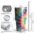 thumbnail image 6 of 30oz Colorful Tie Dye Pattern Tumblers Stainless Steel Tumbler with Lid and Straw,Vacuum Insulated Double Wall Travel Tumbler Cups Mug with Cleaning Brush for Coffee,Tea, 6 of 7
