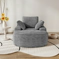 thumbnail image 6 of Magic Home Oversized Chaise Lounge Chair Indoor, Modern Deep Seat Sofa with Back Cushion, Pillows, Cloud Plush Corduroy Upholstered Sofa Bed, for Living Room,Bedroom,No Assembly Required, Gray Couch, 6 of 16