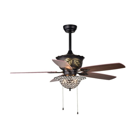 Collins 52 Inch 5 Blade Ceiling Fan Crystal Bowl Walmart Com