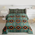 thumbnail image 2 of Manfei Tribal Aztec Queen Comforter Set for Adult, Vintage Bohemian Style Bedding Sets, Hippie Geometric Reversible Bedding Comforter Set, Ultra Soft Home Decor, 3 Pieces, 2 of 8