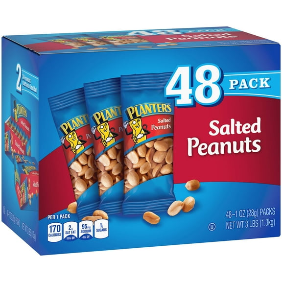 Planters Salted Peanuts (1 oz Bags, Pack of 48)