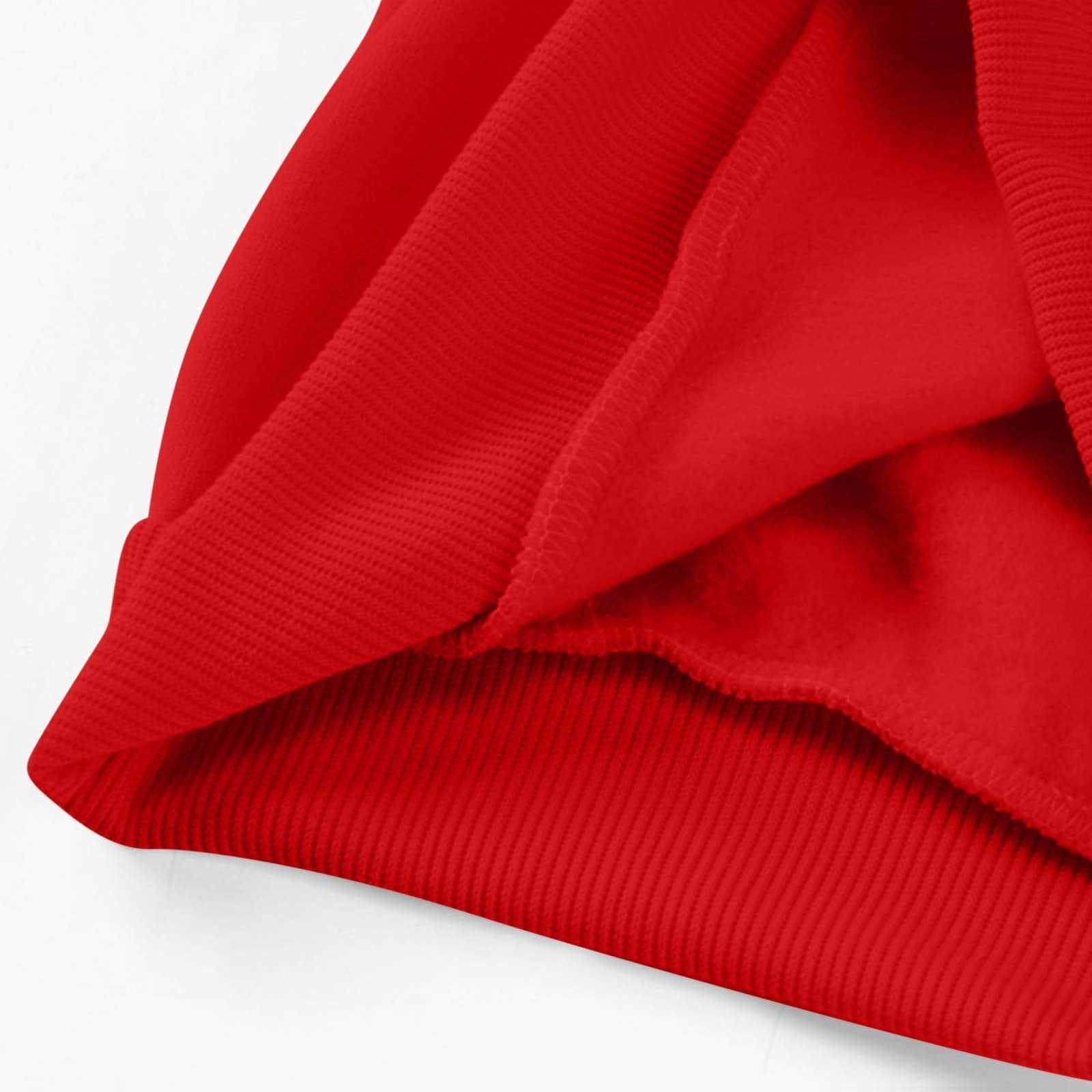 Crew Neck Womens Sweatshirt Red Lightweight Plain Casual Long Sleeve Soft Pullover Sweatshirt XL - image 5