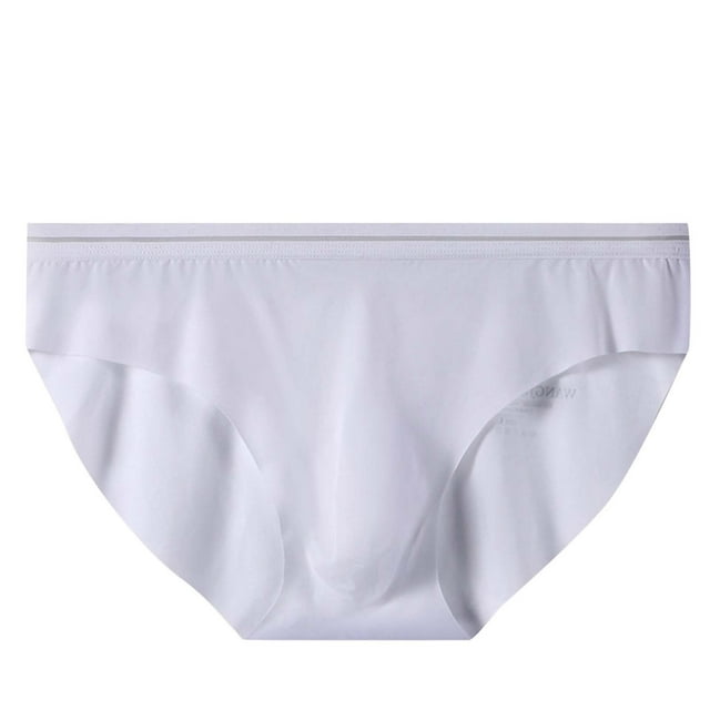 Caleçons une Pièce Sans Couture en Soie Glacée Couleur Unie pour Hommes