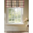 thumbnail image 6 of Kitchen Valances for Window, Retro Farmhouse Checkered Plaid Light Filtering Rod Pocket Valance Curtain, Abstract Lattice Stripe Short Curtains Window Topper for Bedroom Bathroom Living Room 54x18in, 6 of 8