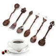 thumbnail image 6 of Kritne 6Pcs Coffee Spoon Set Innovative Vintage Retro Zinc Alloy Spoons Fork Set Cutlery Kitchen Accessory(Red Bronze), 6 of 11