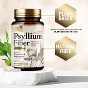 Psyllium Husk Capsules - Psyllium Husk Powder 2000 mg Per Serving - Extra Strength Fiber Supplement for Daily Digestion & Regularity Support - Natural Psyllium Fiber Caps - Bottled USA - 120 Capsules
