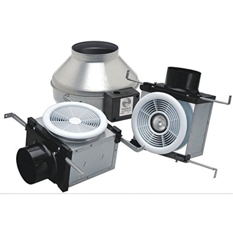Fantech PB270FV2 Inline Exhaust Fan, 270 CFM, Fluorescent Light and 1