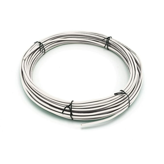 10 Feet (3 Meter) - Insulated Solid Copper THHN / THWN Wire - 14 AWG, Wire is Made in the USA, Residential, Commerical, Industrial, Grounding, Electrical rated for 600 Volts - In White