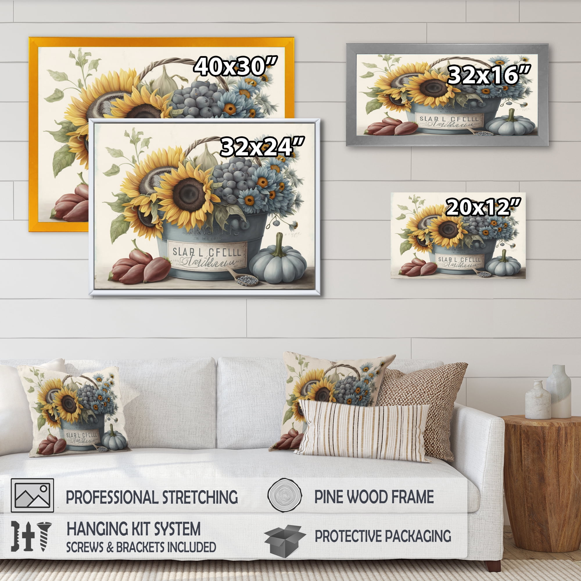 Designart Fruit In Basket V Canvas Wall Art
