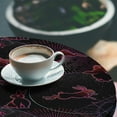 thumbnail image 3 of Ambesonne Psychedelic Fitted Round Tablecloth, Trippy Astro Rabbits, 45"- 56" Diameter, Dark Pink Petrol Blue, 3 of 5